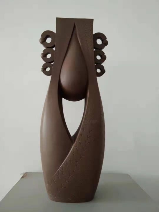 Скульптура под названием "陶艺陈设（源）" - 释渔, Подлинное произведение искусства, Керамика