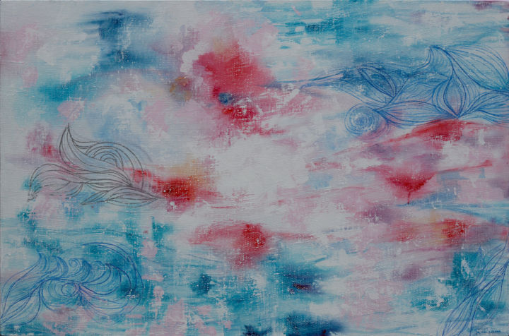 Pittura intitolato "Lace in the water" da Maria Svetlakova, Opera d'arte originale, Acrilico