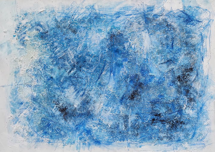 Peinture intitulée "Blue-blue" par Maria Svetlakova, Œuvre d'art originale, Acrylique