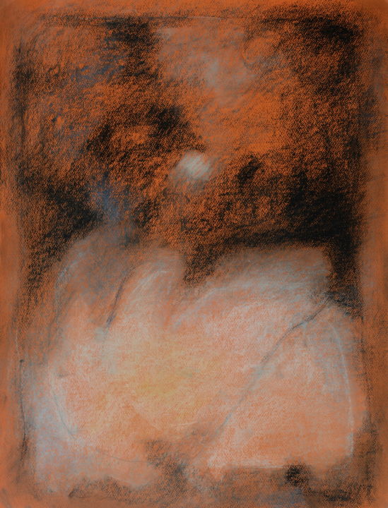 Peinture intitulée "Orange full moon" par Maria Svetlakova, Œuvre d'art originale, Pastel