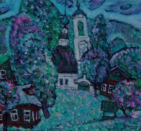 Painting titled "Весенние надежды" by Daria Timoshkina, Original Artwork