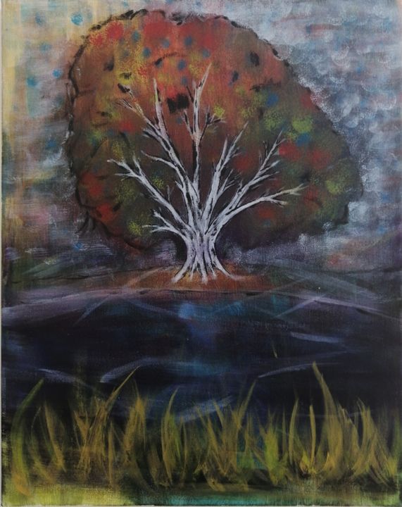 Painting titled "Autumn" by Andrzej Kramer, Original Art, Oil