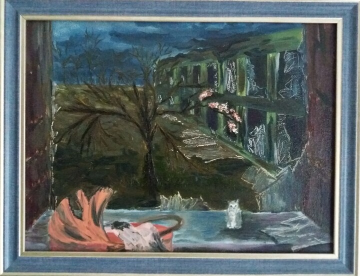 Painting titled ""Маріуполь. Життя п…" by Irina Dontsova, Original Artwork, Oil