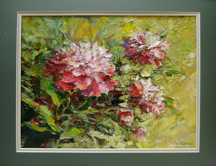 Painting titled "Солнечный день. Пио…" by Irina Mironova, Original Artwork, Oil