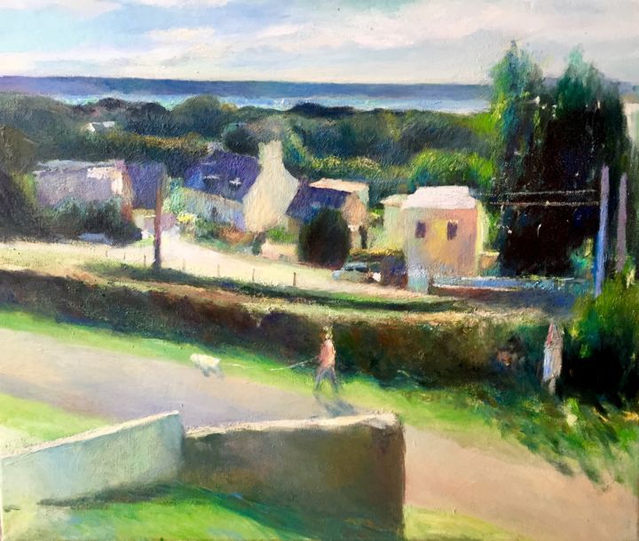 Peinture intitulée "La promenade 2020" par Yixiao Li, Œuvre d'art originale, Huile