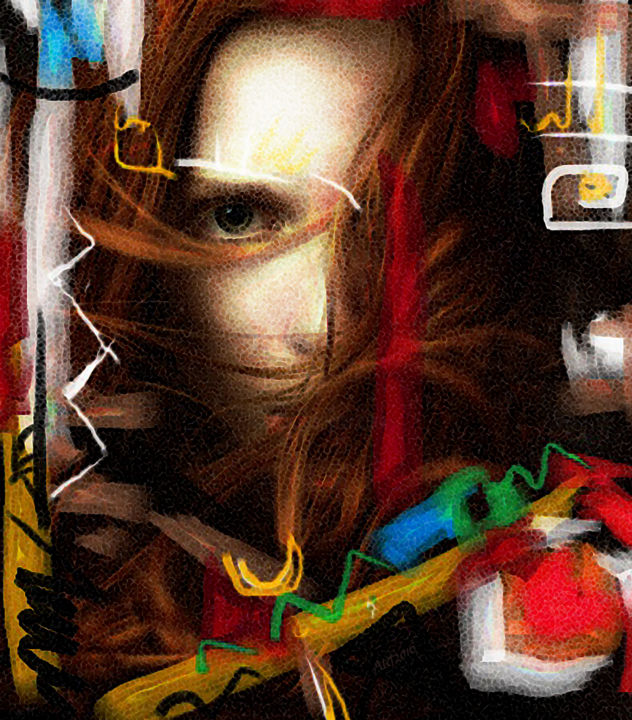 Arte digital titulada "Redhead.jpg" por Atef Exp, Obra de arte original