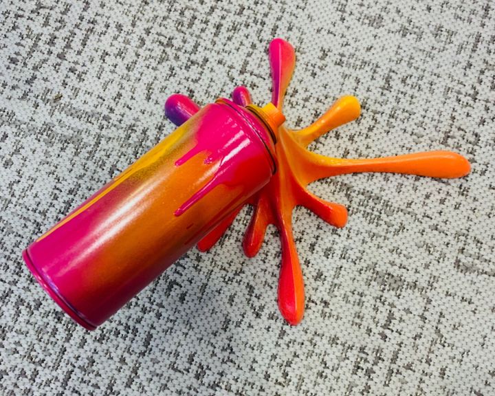 Sculpture intitulée "Colorfull Splash" par 2fast, Œuvre d'art originale, Résine