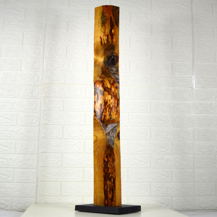 Sculpture titled "Curved" by Vasil Krastanov, Original Art, Wood