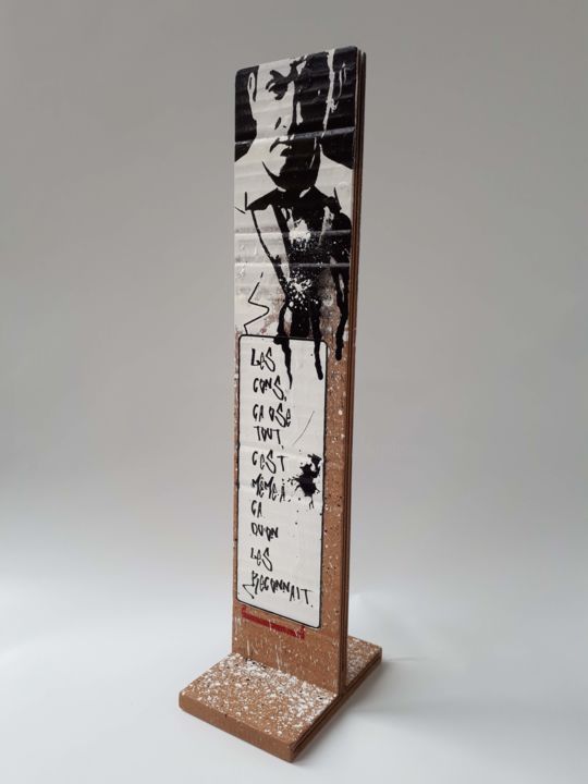 Sculpture intitulée "Totem / Tontons fli…" par 2mé / Blondeau, Œuvre d'art originale