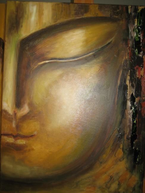 Painting titled ""Méditation 1"" by Martine Decamps, Original Artwork