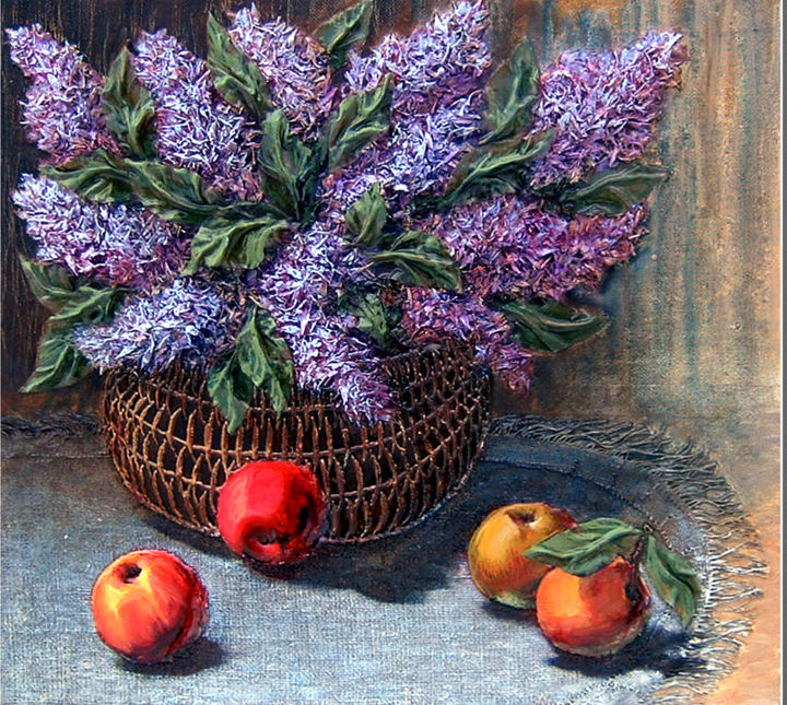Painting titled "(СИРЕНЬ) Гуменчук А…" by Iurii Tiukh, Original Artwork, Oil