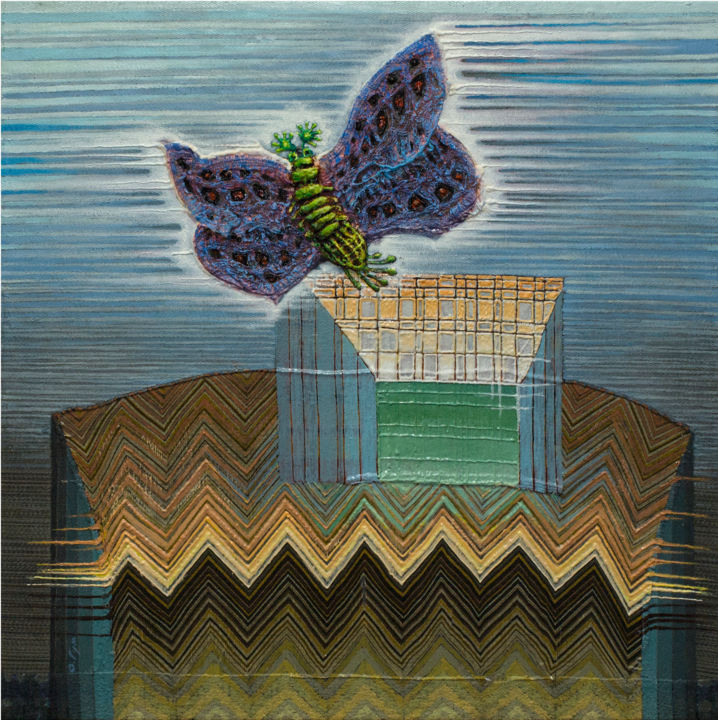 Ζωγραφική με τίτλο "(Порхание мотылька)…" από Юрий Тюх, Αυθεντικά έργα τέχνης, Λάδι
