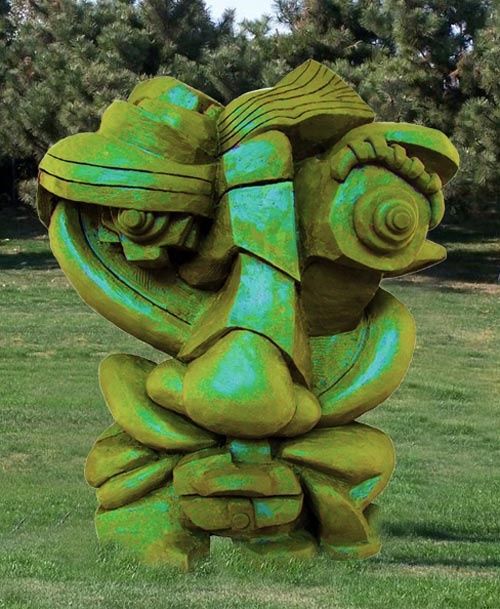 Skulptur mit dem Titel "时间的脸" von Lin Chu, Original-Kunstwerk, Terra cotta