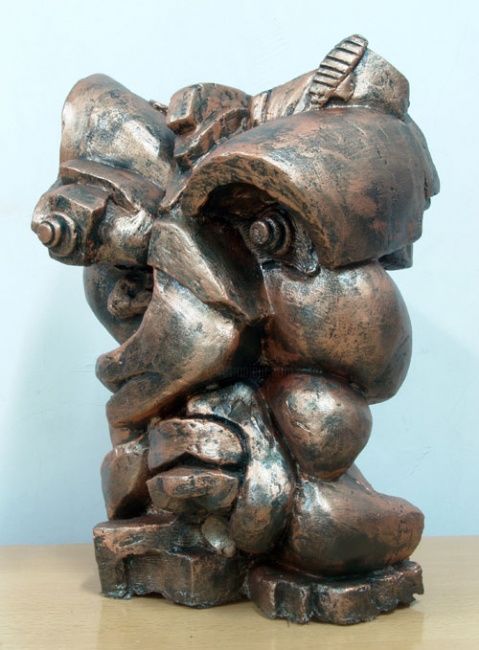 Sculpture intitulée "时间的脸" par Lin Chu, Œuvre d'art originale