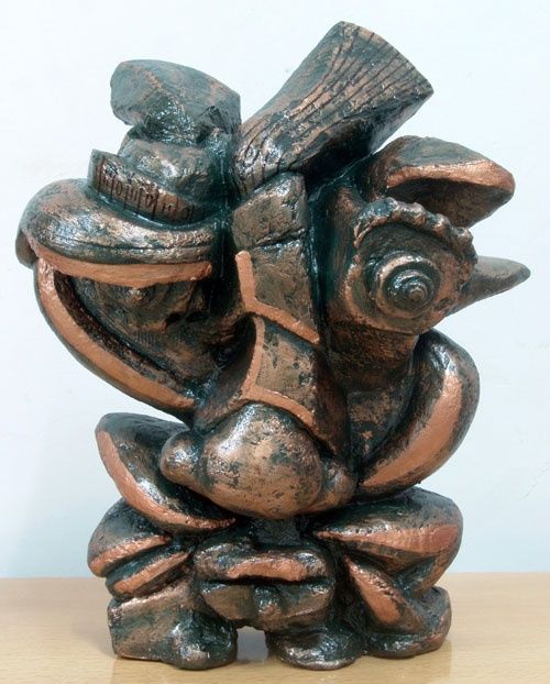 Skulptur mit dem Titel "时间的脸" von Lin Chu, Original-Kunstwerk, Giesserei