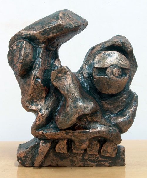 Skulptur mit dem Titel "时间的脸" von Lin Chu, Original-Kunstwerk, Giesserei