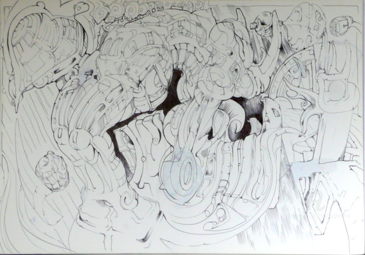 Drawing titled "" Les enfants d' Ar…" by Mr Foe'Z, Original Artwork, Ballpoint pen