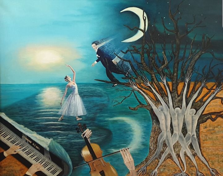 Pintura titulada "Материализация музы…" por Sergei Troianov, Obra de arte original, Oleo