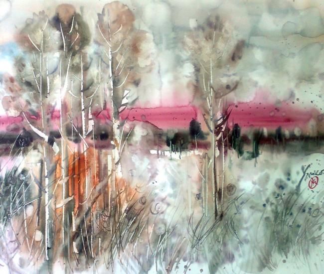 Painting titled "snow 2" by Rimart, Original Artwork, Oil
