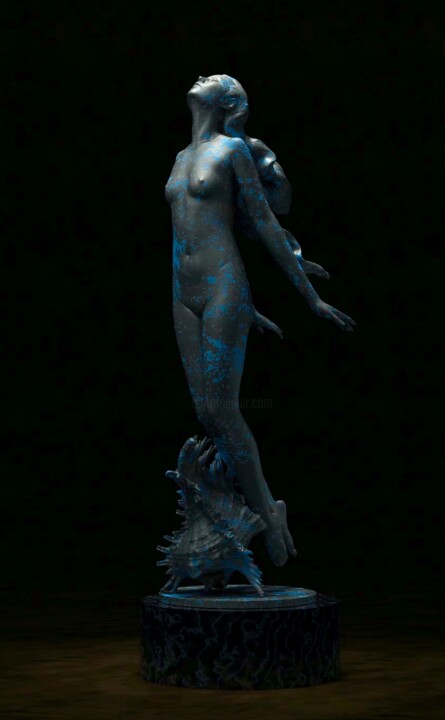 雕塑 标题为“深蓝” 由Shuai Wang, 原创艺术品, 金属