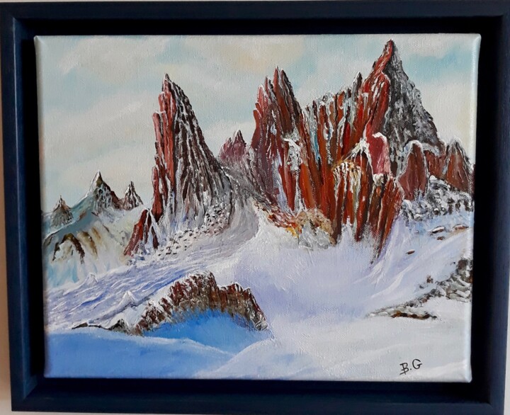 Painting titled "hautes montagnes" by Bernard Golay, Original Artwork, Acrylic