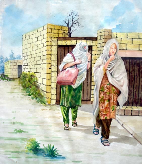 Painting titled "The visitors of N.G…" by Arif Qureshi, Original Artwork