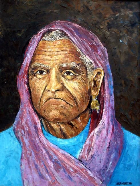 Painting titled "The details." by Arif Qureshi, Original Artwork, Oil