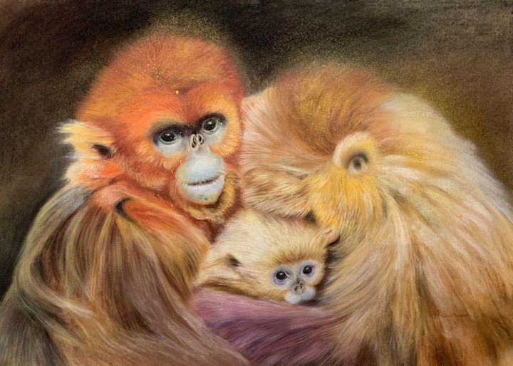 Drawing titled "a-family.jpg" by Xia Xia Xue Xie, Original Artwork