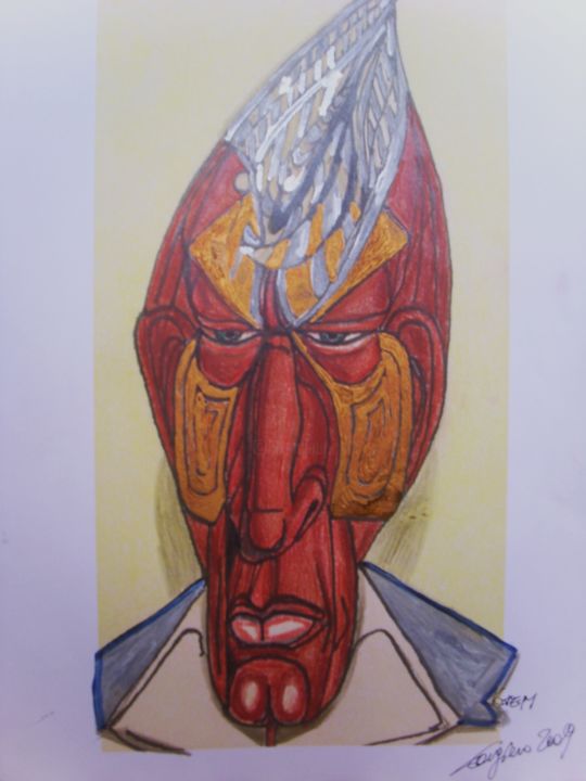 Drawing titled "Totem" by Fernando Forgiero, Original Artwork, Conté