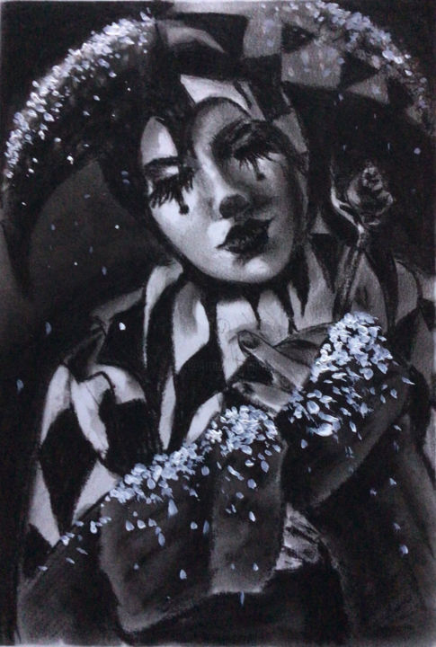 Рисунок под названием "Я" - Ната Козина, Подлинное произведение искусства, Древесный уголь
