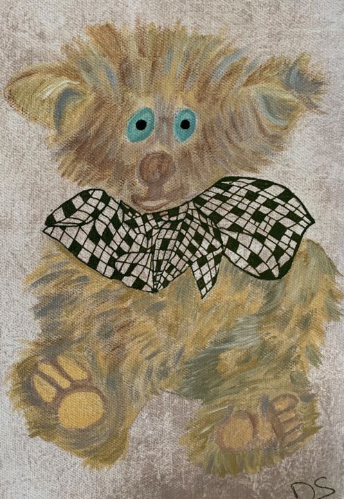 Painting titled "Teddy" by Dorothée Soulier, Original Artwork, Acrylic
