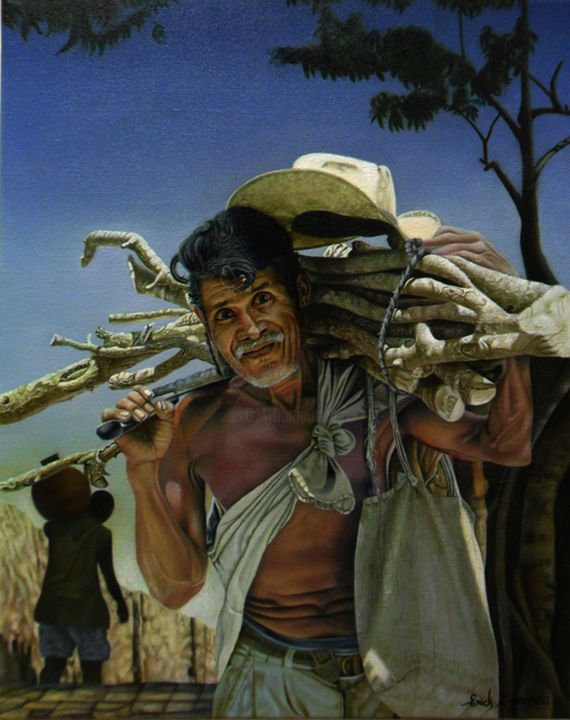 Painting titled "el-campesino-segovi…" by Erick Carrazco, Original Artwork, Oil