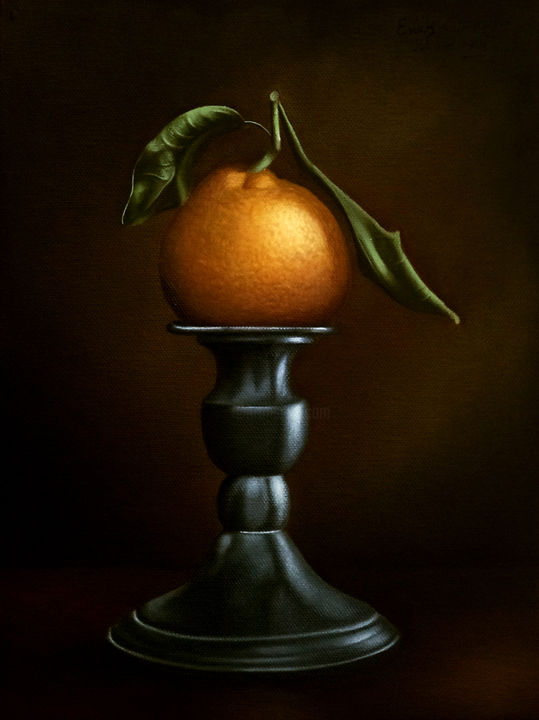 Painting titled "orange-oil-on-canva…" by Erick Carrazco, Original Artwork