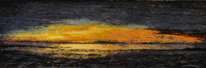 Painting titled "orange-sunset.png" by Ekaterina Karpova, Original Artwork