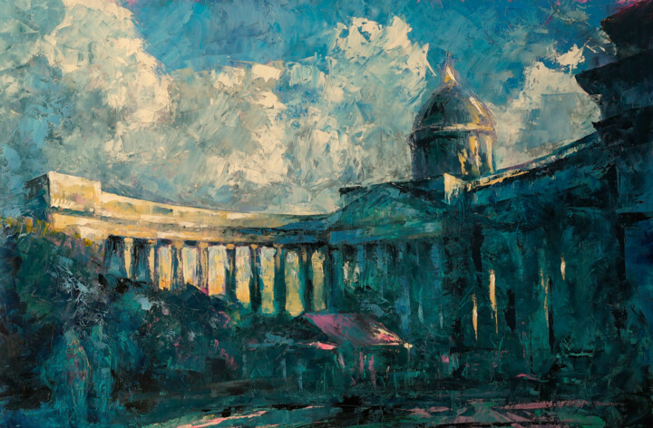Картина под названием "Казанский Собор" - Valeriy Novikov, Подлинное произведение искусства, Масло