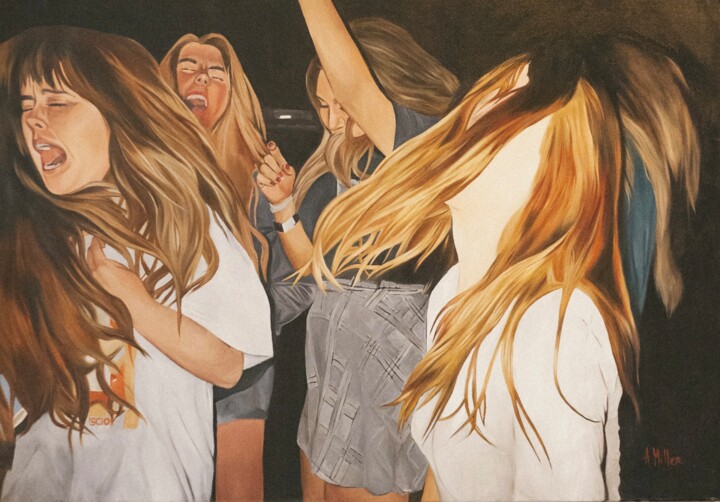 Картина под названием "«Dancing»" - Aleksandra Miller, Подлинное произведение искусства, Масло Установлен на Деревянная рама…