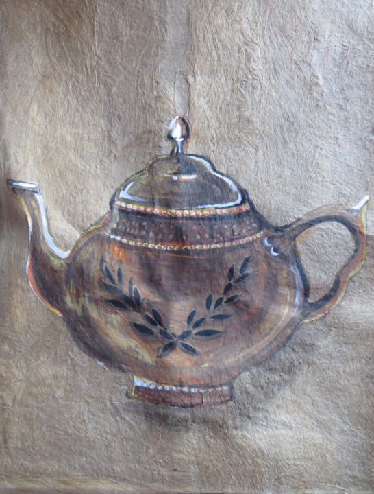 Peinture intitulée "Cypriot teapot" par Jacobo Angel Azul, Œuvre d'art originale, Acrylique