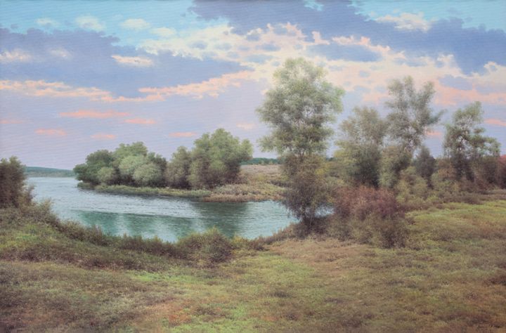 Картина под названием "Morning" - Vasily Gribennikov, Подлинное произведение искусства, Масло Установлен на Деревянная рама…