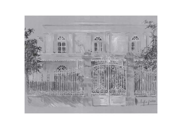 Dessin intitulée "Maison Repiquet, 25…" par Pol Soupe, Œuvre d'art originale, Crayon