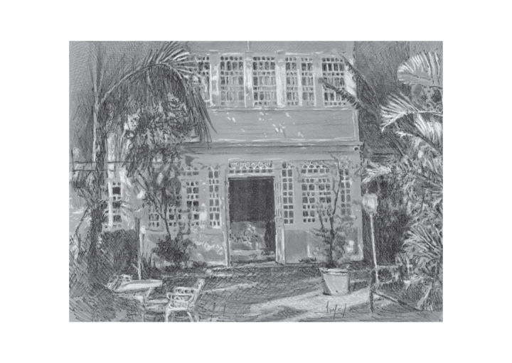 Dessin intitulée "La Villa Angélique,…" par Pol Soupe, Œuvre d'art originale, Crayon