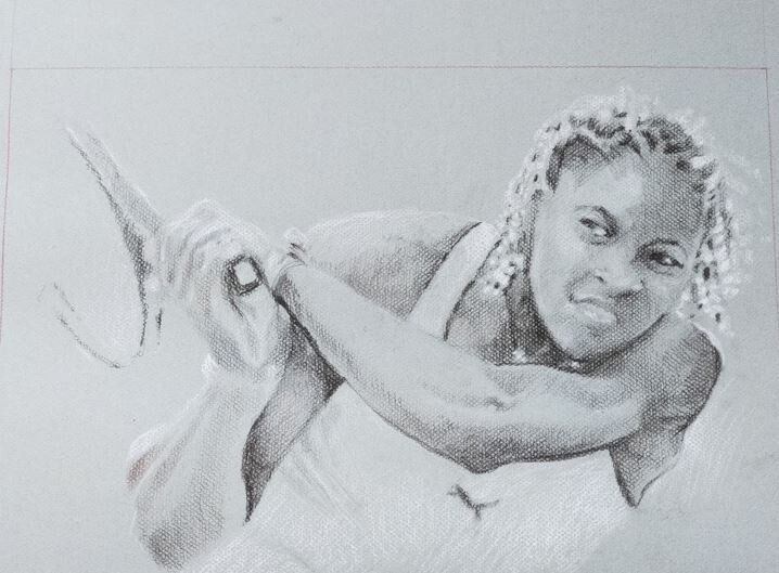 "Serena Williams" başlıklı Resim Pol Soupe tarafından, Orijinal sanat, Kalem