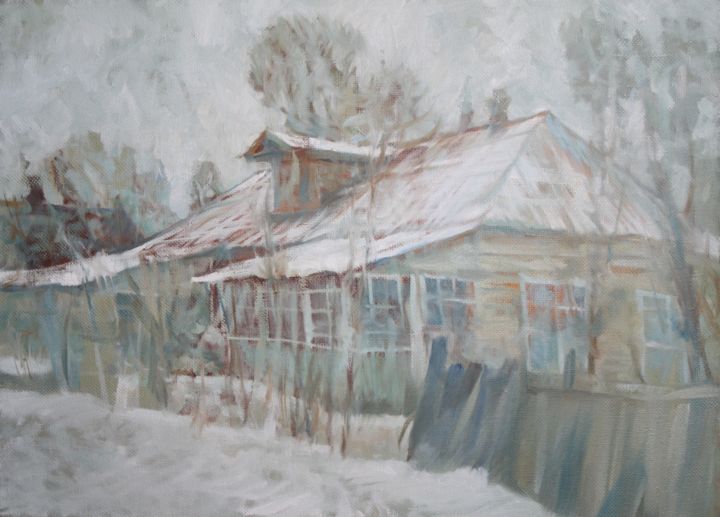 Картина под названием "Дом №4" - Алексей Авакумов, Подлинное произведение искусства, Масло