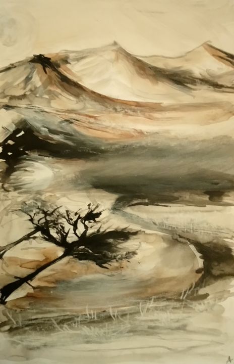 Painting titled "No man's land" by Annabelle B., Original Artwork, Acrylic