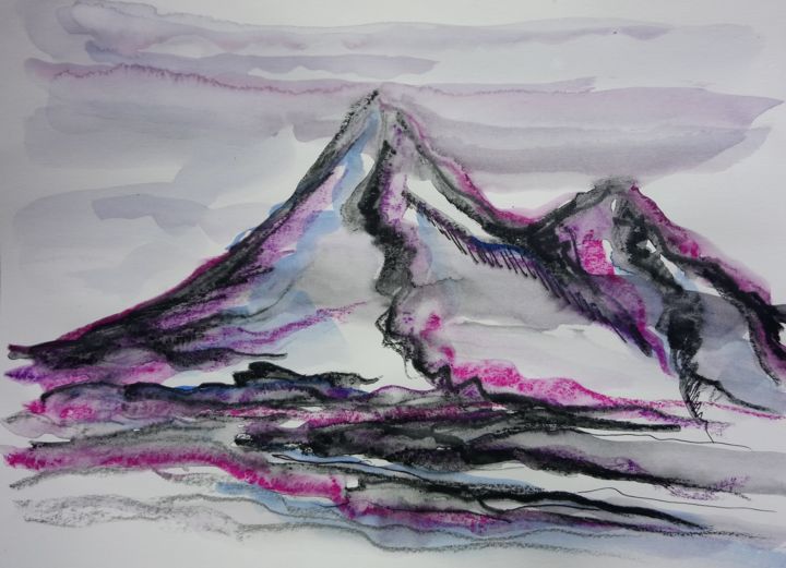 「Abstract mountains」というタイトルの絵画 Annabelle B.によって, オリジナルのアートワーク, アクリル