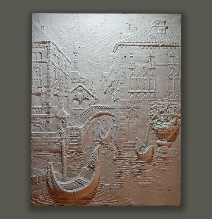Скульптура под названием "bas-relief panel" - Alexandr Belov, Подлинное произведение искусства, Гипс
