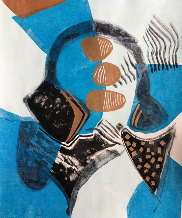 Collagen mit dem Titel "collage, papier de…" von Kerthiau, Original-Kunstwerk, Collagen