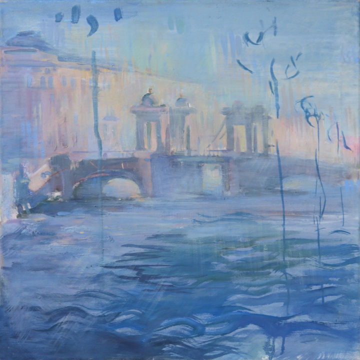 Peinture intitulée "Solar fog" par Aliia Giliazova, Œuvre d'art originale, Huile