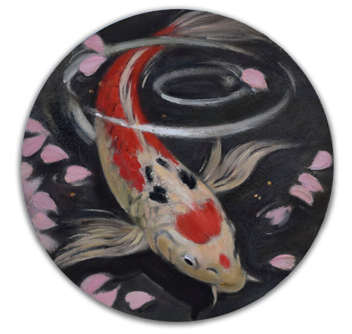 Painting titled "Koi" by Aliia Giliazova, Original Artwork, Oil