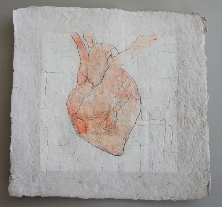 Peinture intitulée "Heart I" par Anna Jannack, Œuvre d'art originale, Acrylique