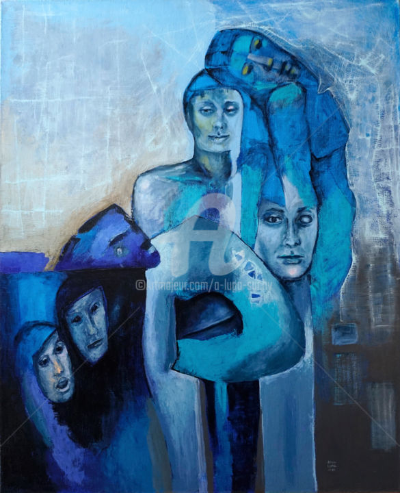 Malarstwo zatytułowany „Błękit” autorstwa Anna Lupa-Suchy, Oryginalna praca, Olej